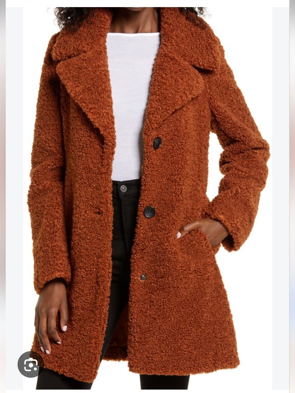 STUNNING SAM EDELMAN RUST BROWN TEDDY JACKET